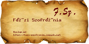 Füzi Szofrónia névjegykártya